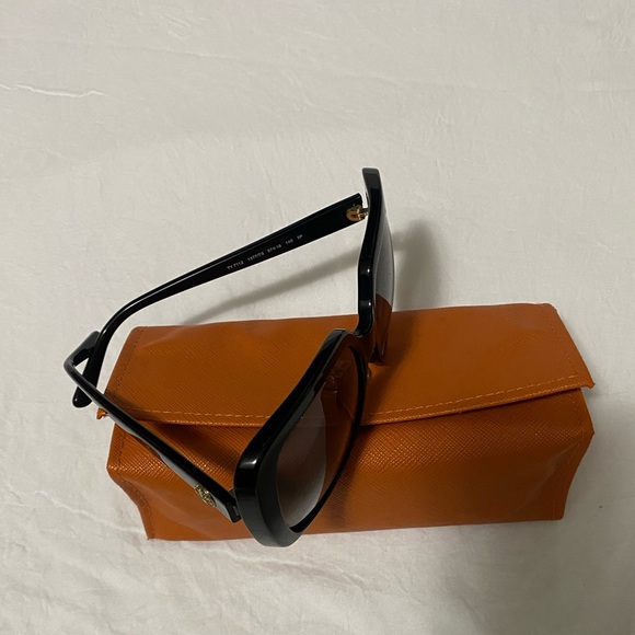Tory Burch Black Sunglasses with Bold Orange Case